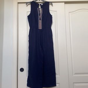 NWT BOHO Old Navy Short Sleeve Embroidered Scoop Neck Jumpsuit-NWT